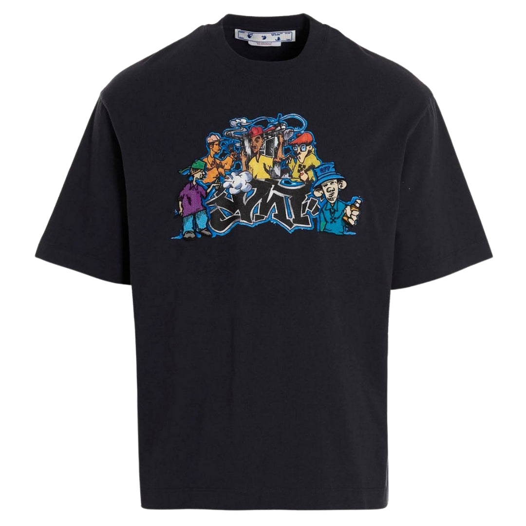 Off-White Graff Pupp Over Skate Short Sleeve Tee Outerspace S