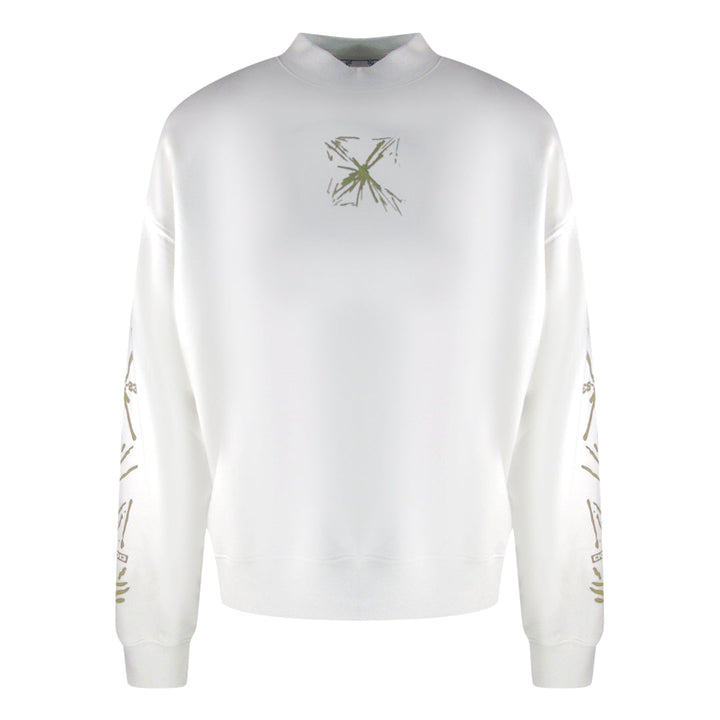 Off-White Splash Arrow Skate Fit White Sweatshirt S