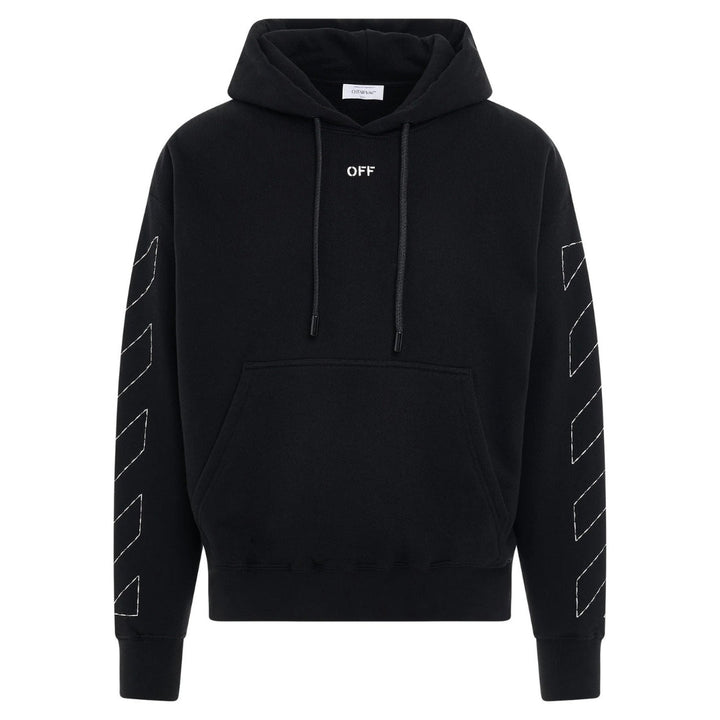 Off-White Off Stitch Diag Design Skate Fit Black Hoodie S