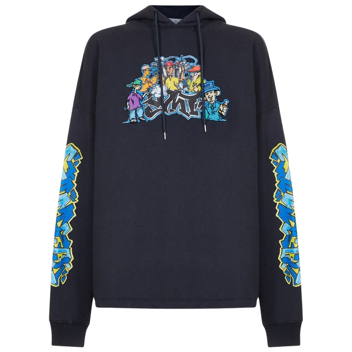 Off-White Graff Pupp Long Skate Hoodie Outerspace S