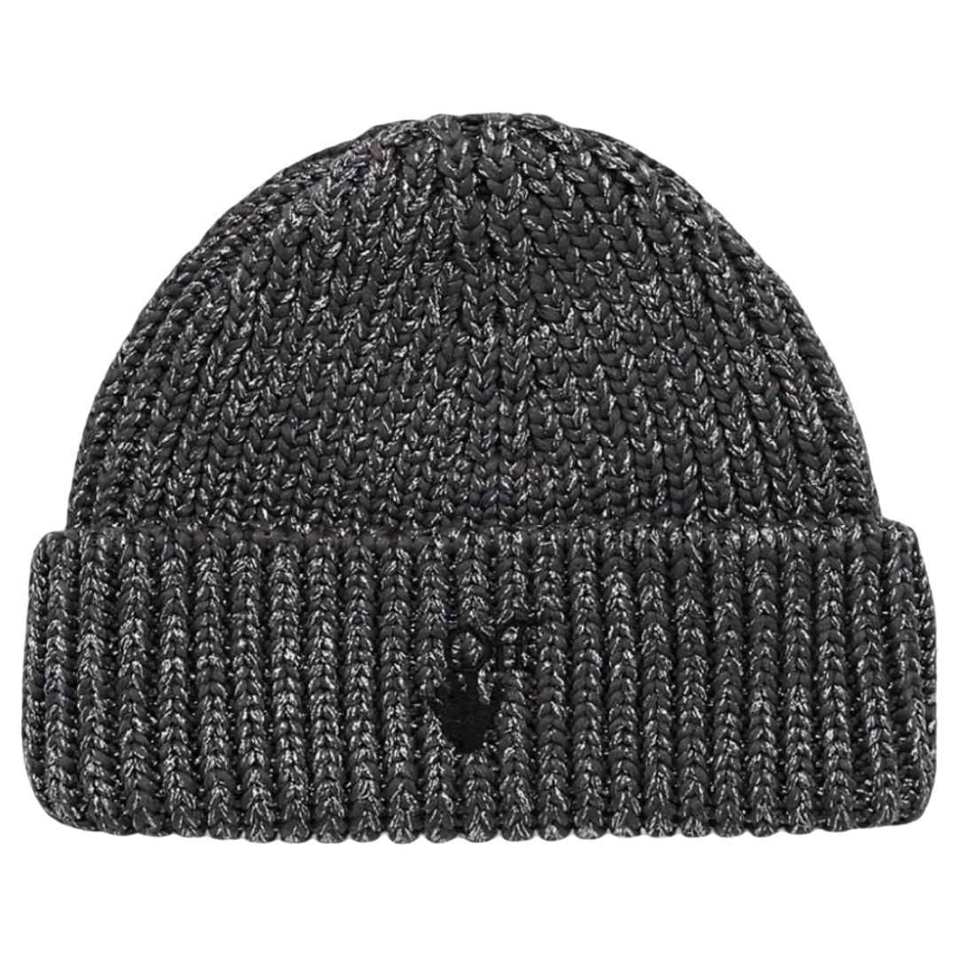 Off-White Hand Off Logo Lurex Grey Beanie