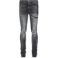 Amiri Mx1 Leather Storm Grey Jeans