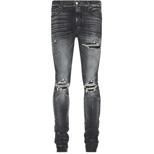Amiri Mx1 Leather Storm Grey Jeans