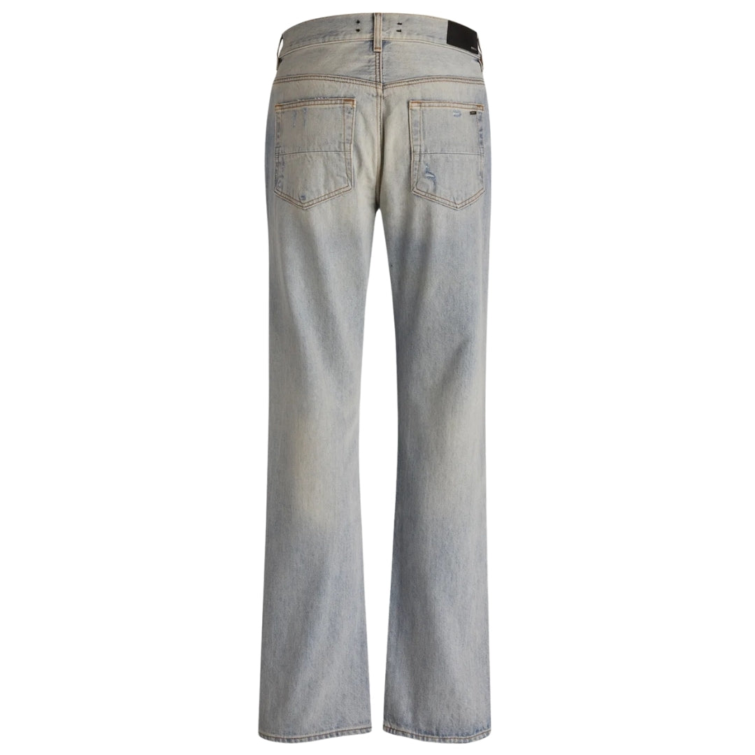 Amiri MA Bar Logo Straight Fit Stone indigo Blue Denim Jeans W31 L32 / 32L