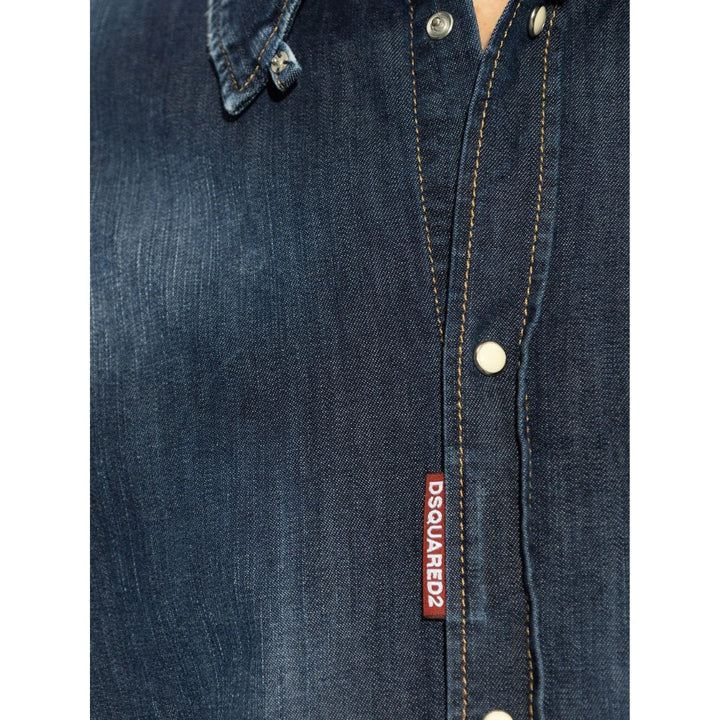 Dsquared2 Dark Wash Tab Shirt Navy Blue W30