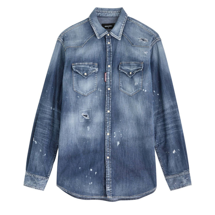 Dsquared2 Cool Guy Western Shirt Navy Blue W34