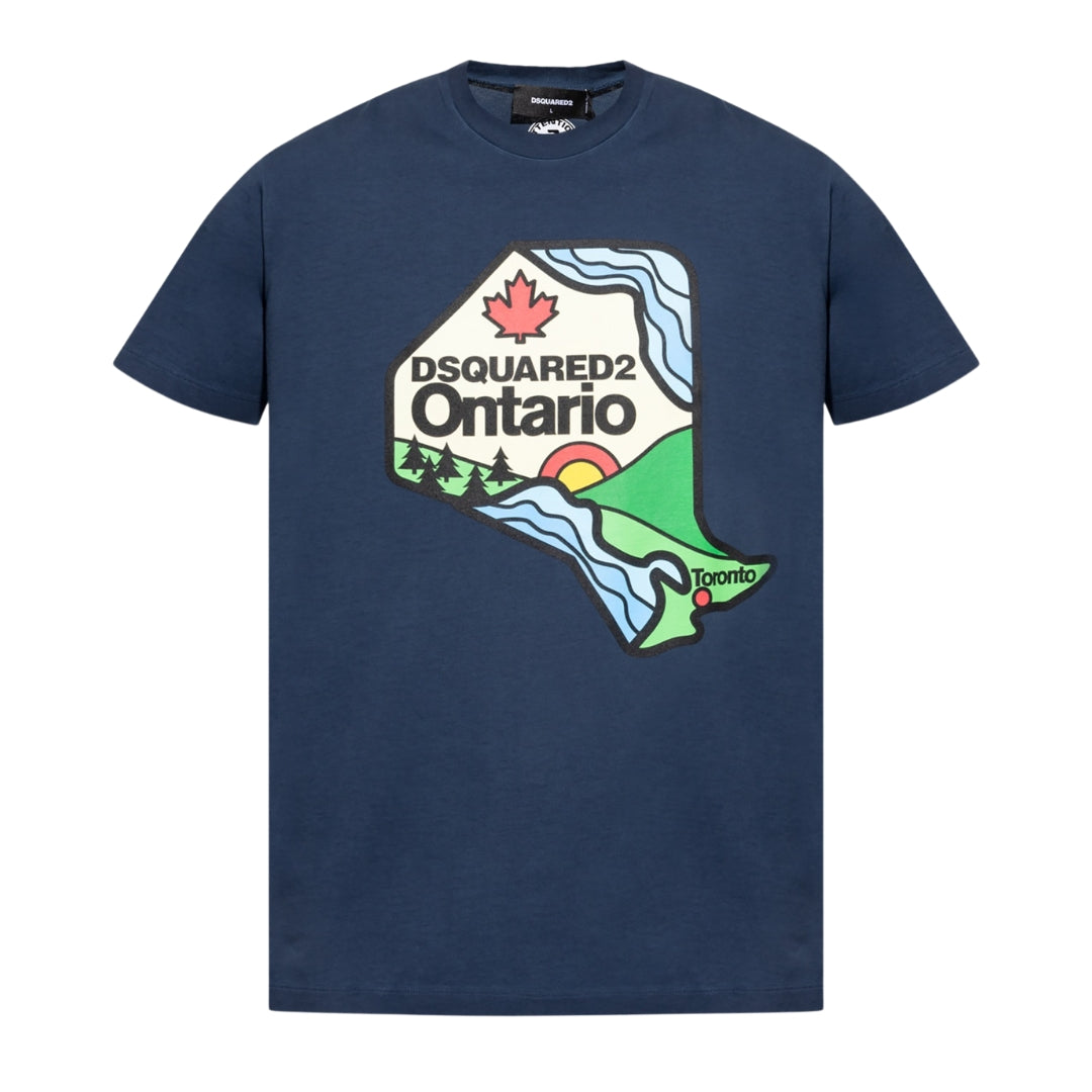 Dsquared2 Map T-Shirt Navy Blue S