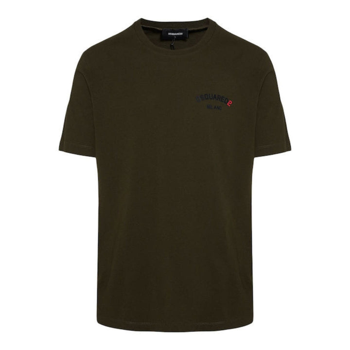 Dsquared2 Regular Fit Rubber Logo T-Shirt Military XS