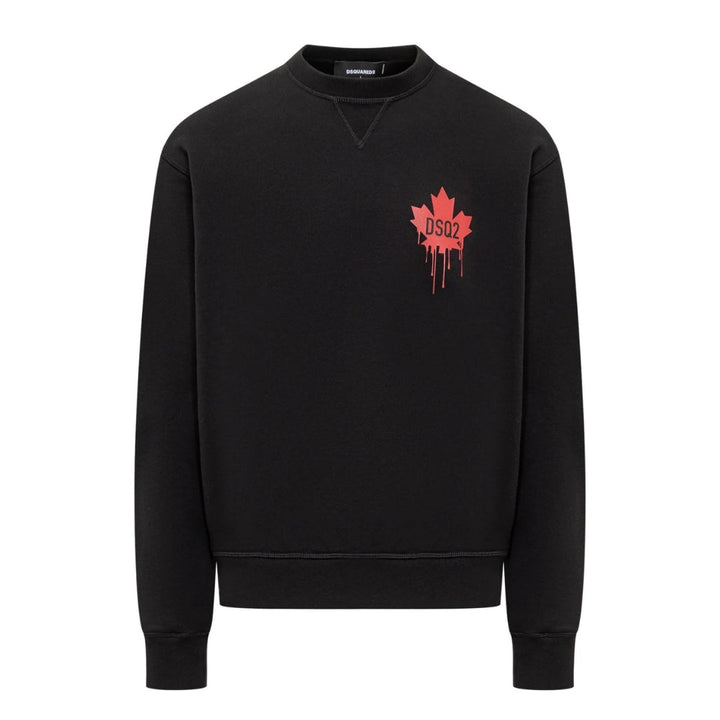 Dsquared2 Red Maple Leaf Sweatshirt Black M