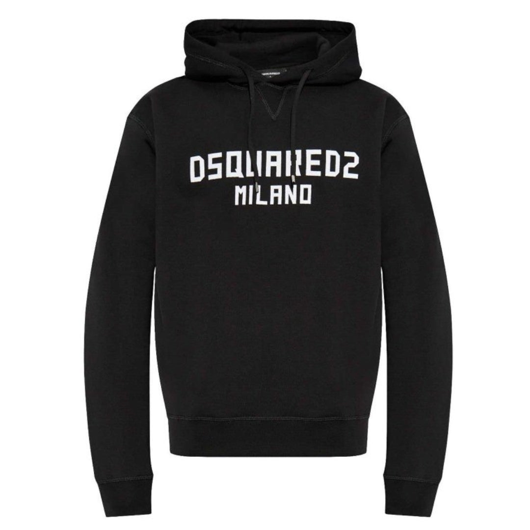 Dsquared2 Cool Fit Hoodie Black White Print S