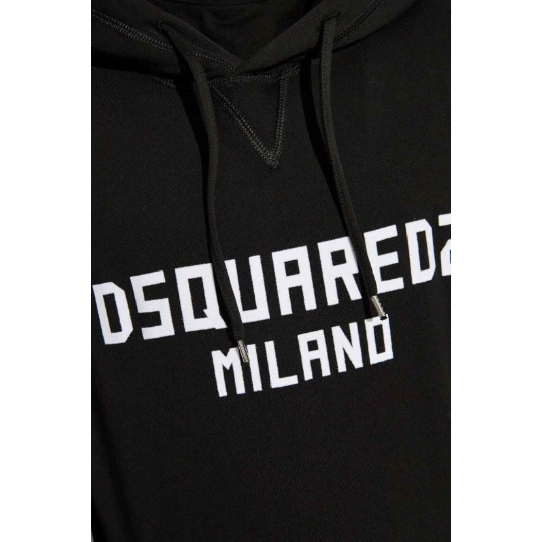 Dsquared2 Cool Fit Hoodie Black White Print S