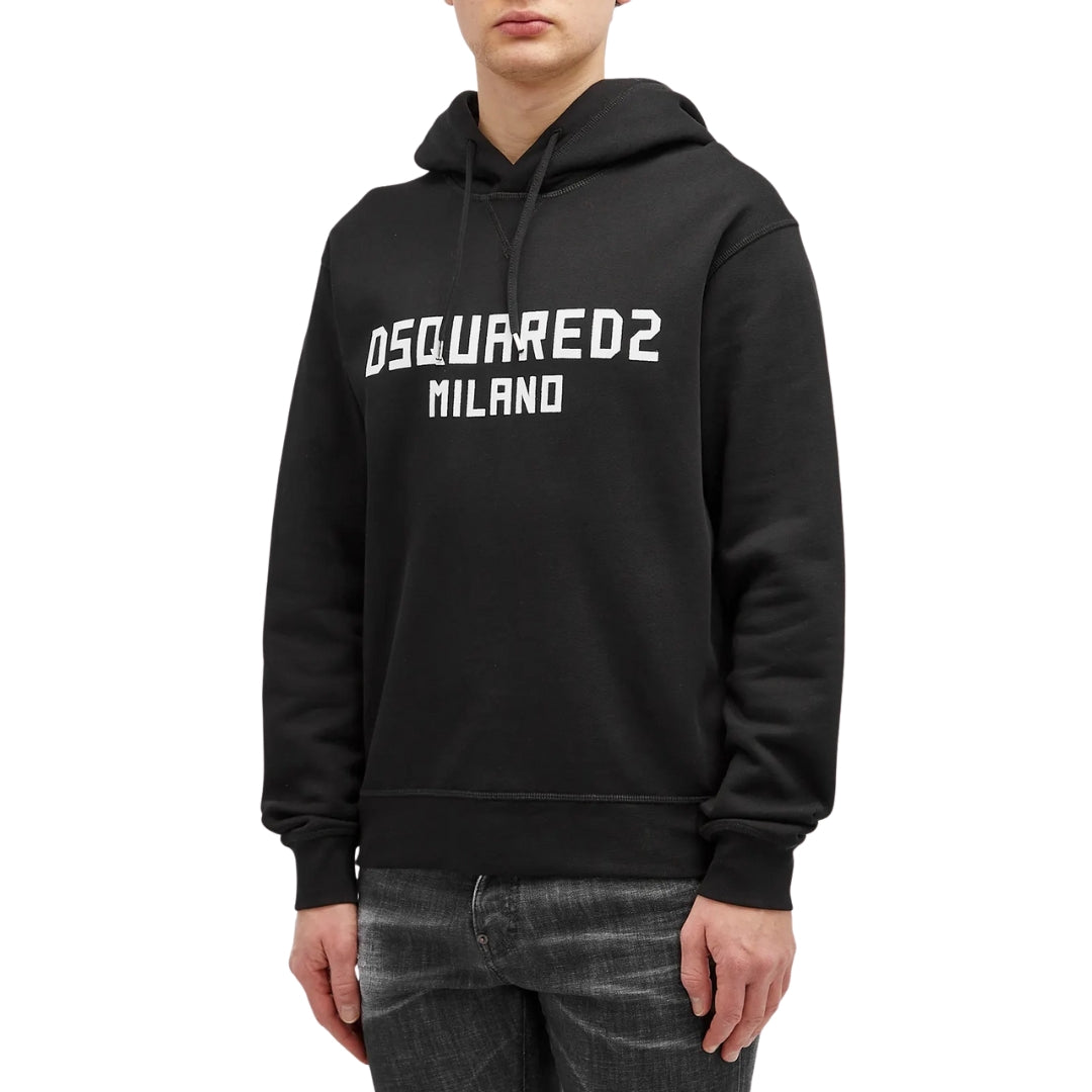 Dsquared2 Cool Fit Hoodie Black White Print S