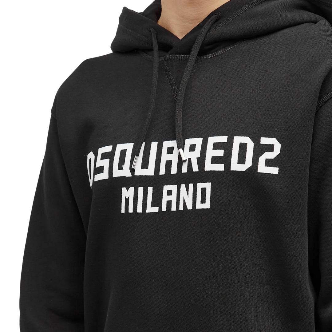 Dsquared2 Cool Fit Hoodie Black White Print S