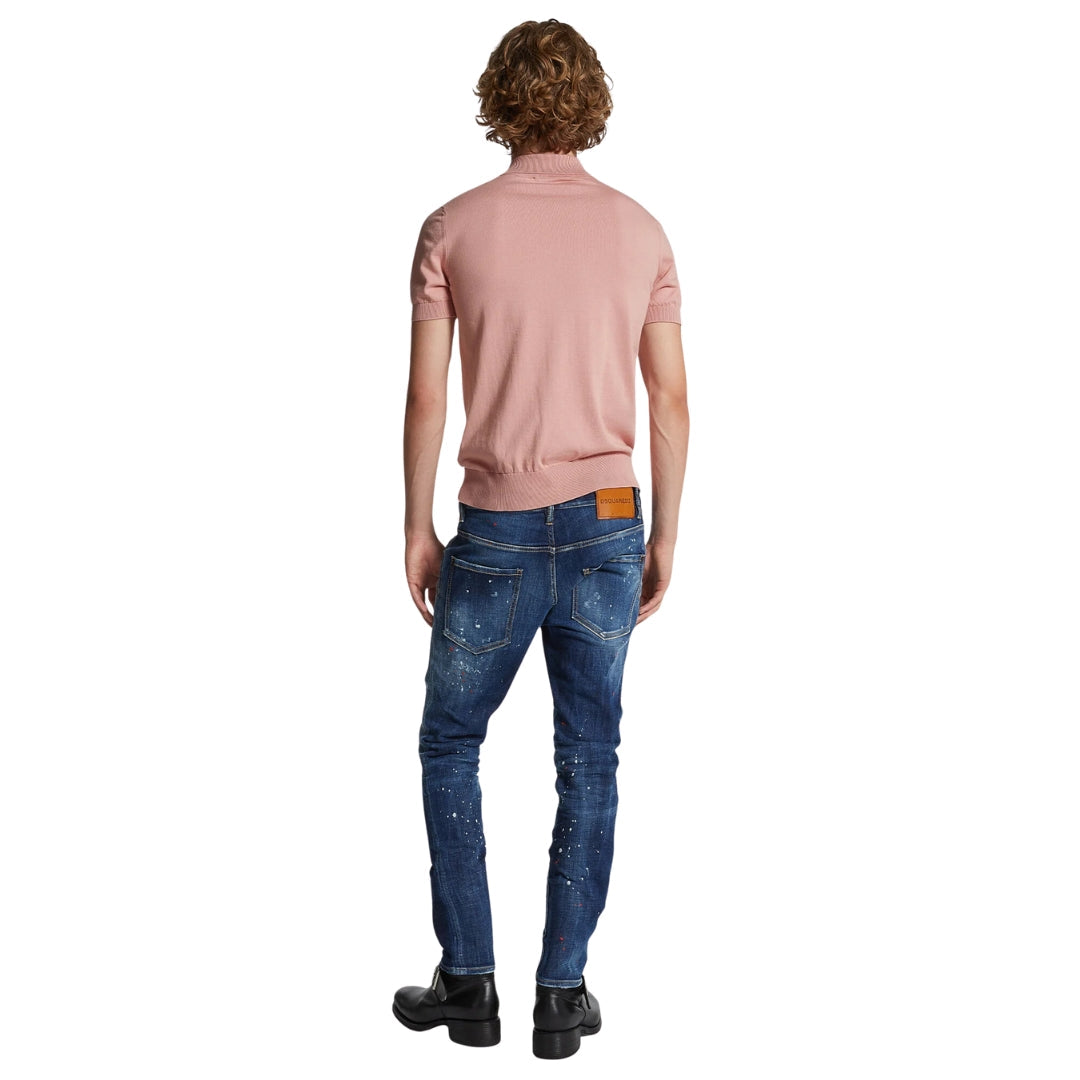 Dsquared2 Medium Easy Wash Skater Jeans Navy Blue W28