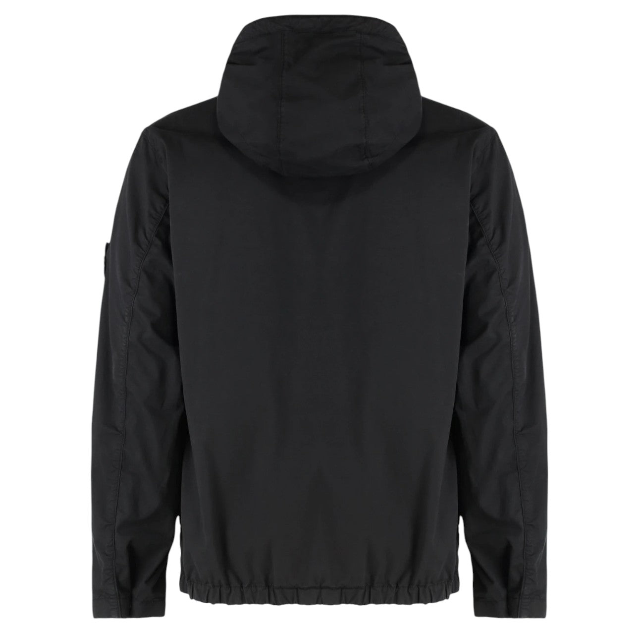 Stone Island, Supima Cotton Twill Stretch-TC Hooded Black Jacket