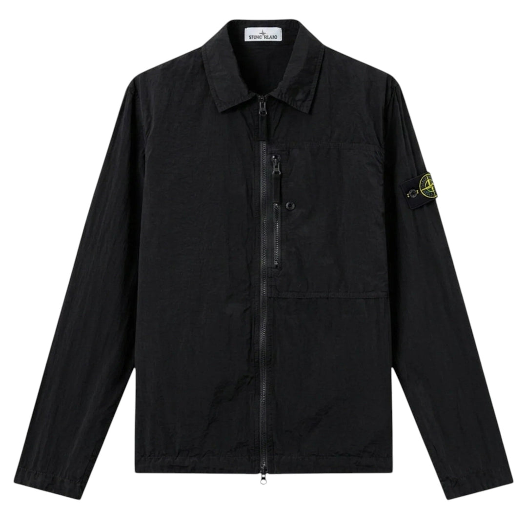 Stone Island Nylon Metal Zip-Up Black OVershirt