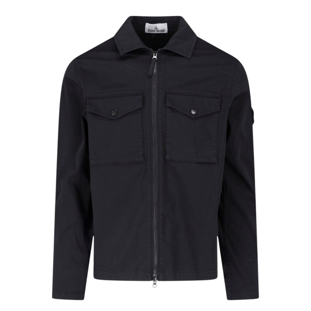 Stone Island Raso Cotton Black Overhsirt