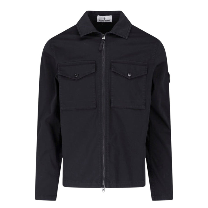 Stone Island Raso Cotton Black Overhsirt