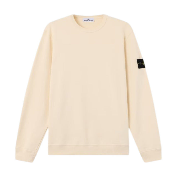 Stone Island Brushed Cotton Ivory White Sweatshirt