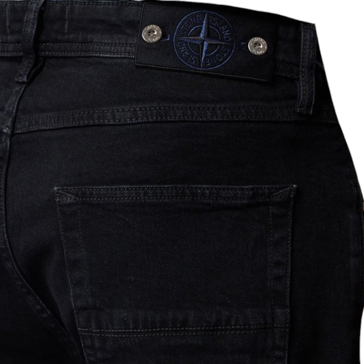 Stone Island Stretch Black Denim Rinsed Slim Jeans