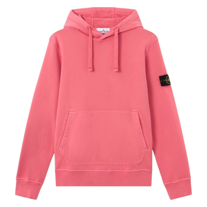 Stone Island Organic Cotton Geranium Pink Hoodie