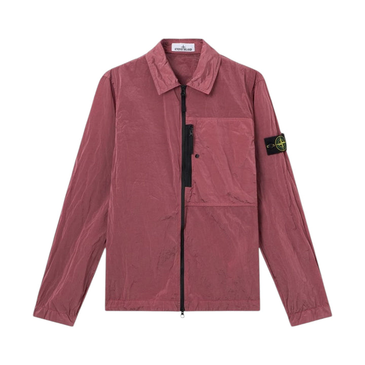 Stone Island Nylon Metal Zip-Up Geranium Pink Overshirt