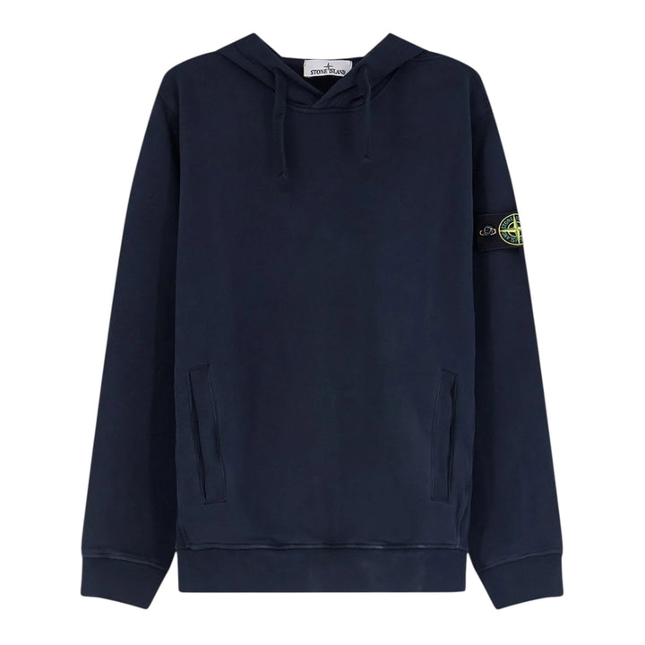 Stone Island Brushed Organic Cotton Navy Hoodie