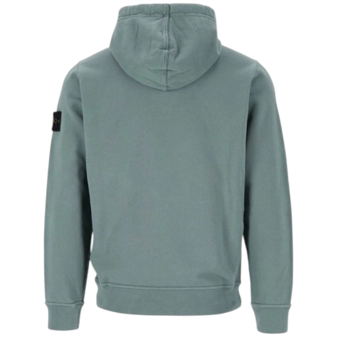 Stone Island Brushed Organic Cotton Green Hoodie