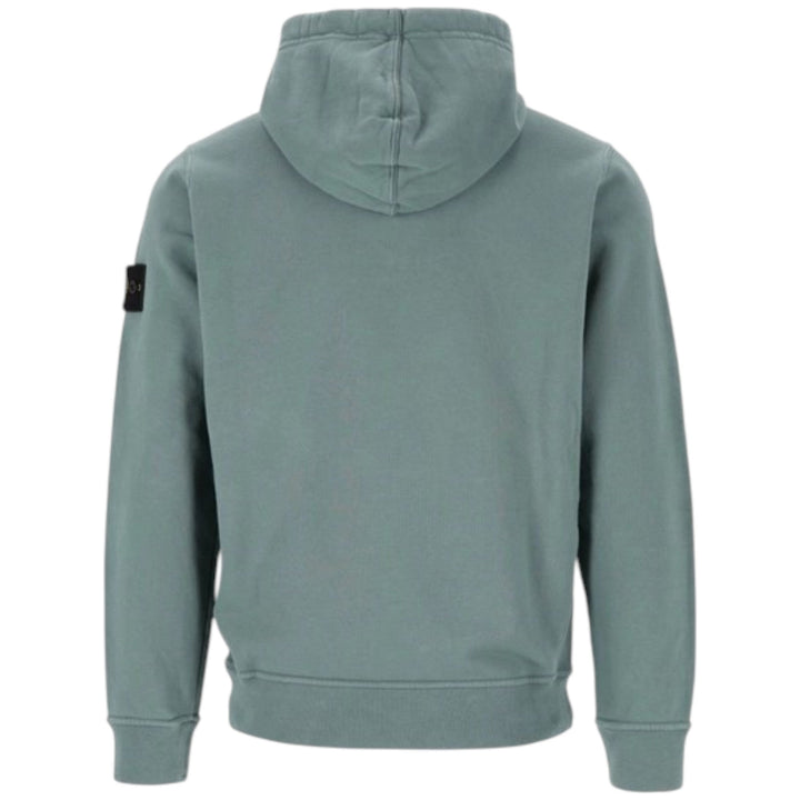 Stone Island Brushed Organic Cotton Green Hoodie