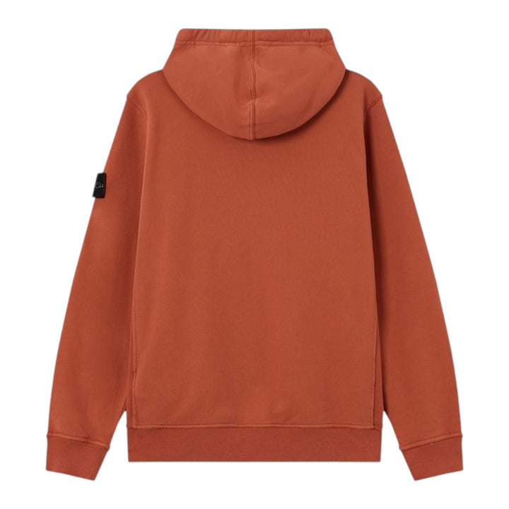 Stone Island Brushed Organic Cotton Brick Red Hoodie