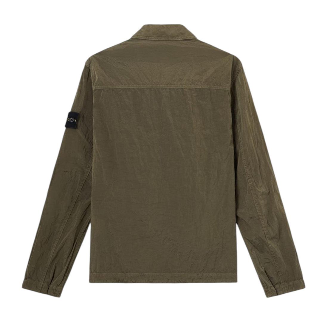 Stone Island Nylon Metal Zip-Up Military Green Overshirt