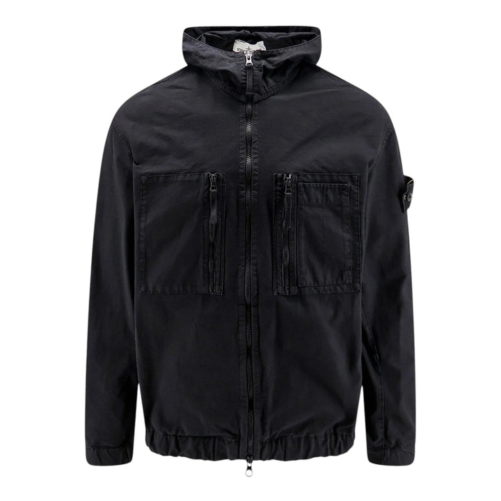 Stone Island Organic Cotton Ripstop Black Jacket