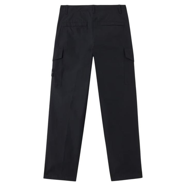 Stone Island Weatherproof Relaxed Cotton Canvas Ghost Black Cargo Trousers