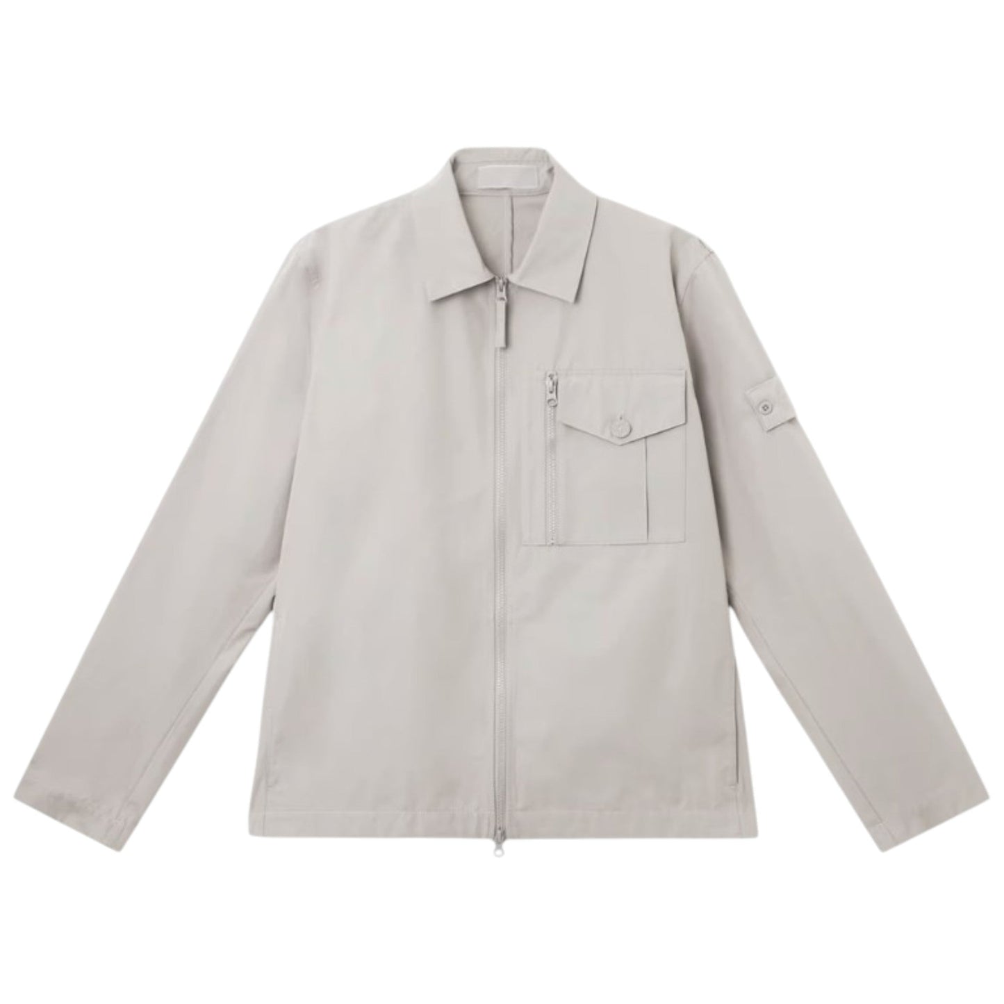 Stone Island Weatherproof Cotton Canvas Ghost Dust Grey Overshirt