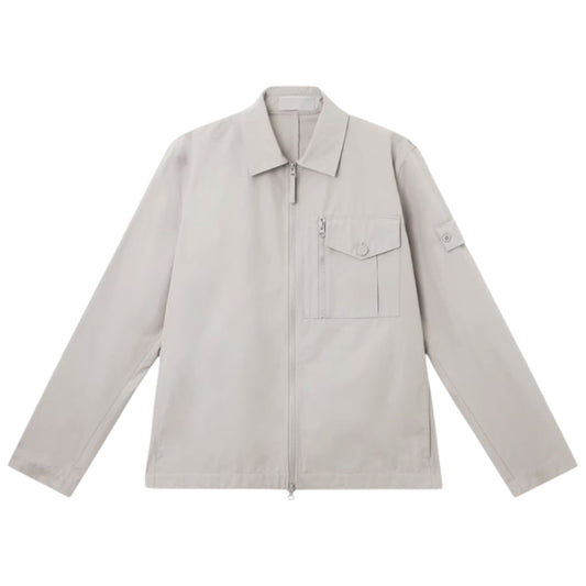 Stone Island Weatherproof Cotton Canvas Ghost Dust Grey Overshirt