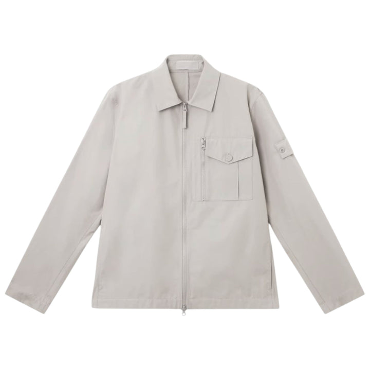 Stone Island Weatherproof Cotton Canvas Ghost Dust Grey Overshirt