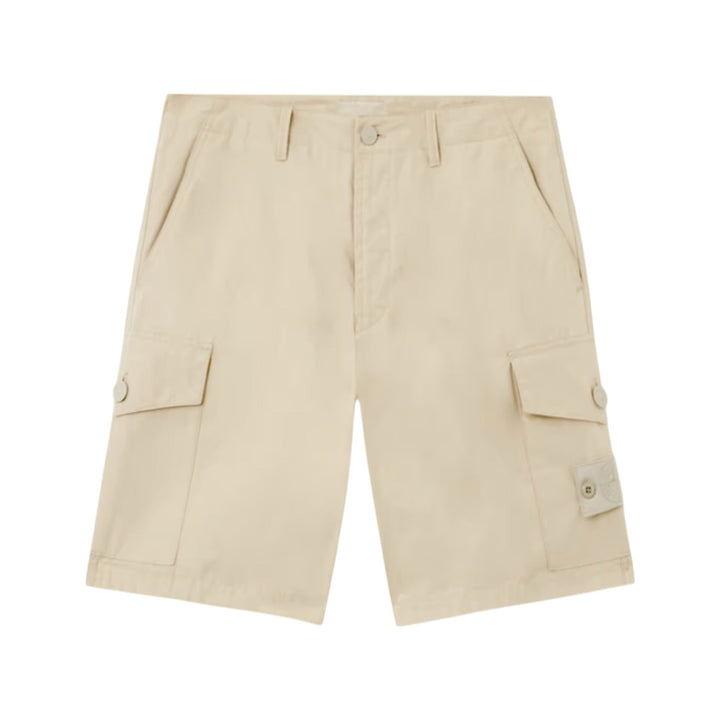 Stone Island Weatherproof Cotton Canvas Beige Ghost Cargo Shorts