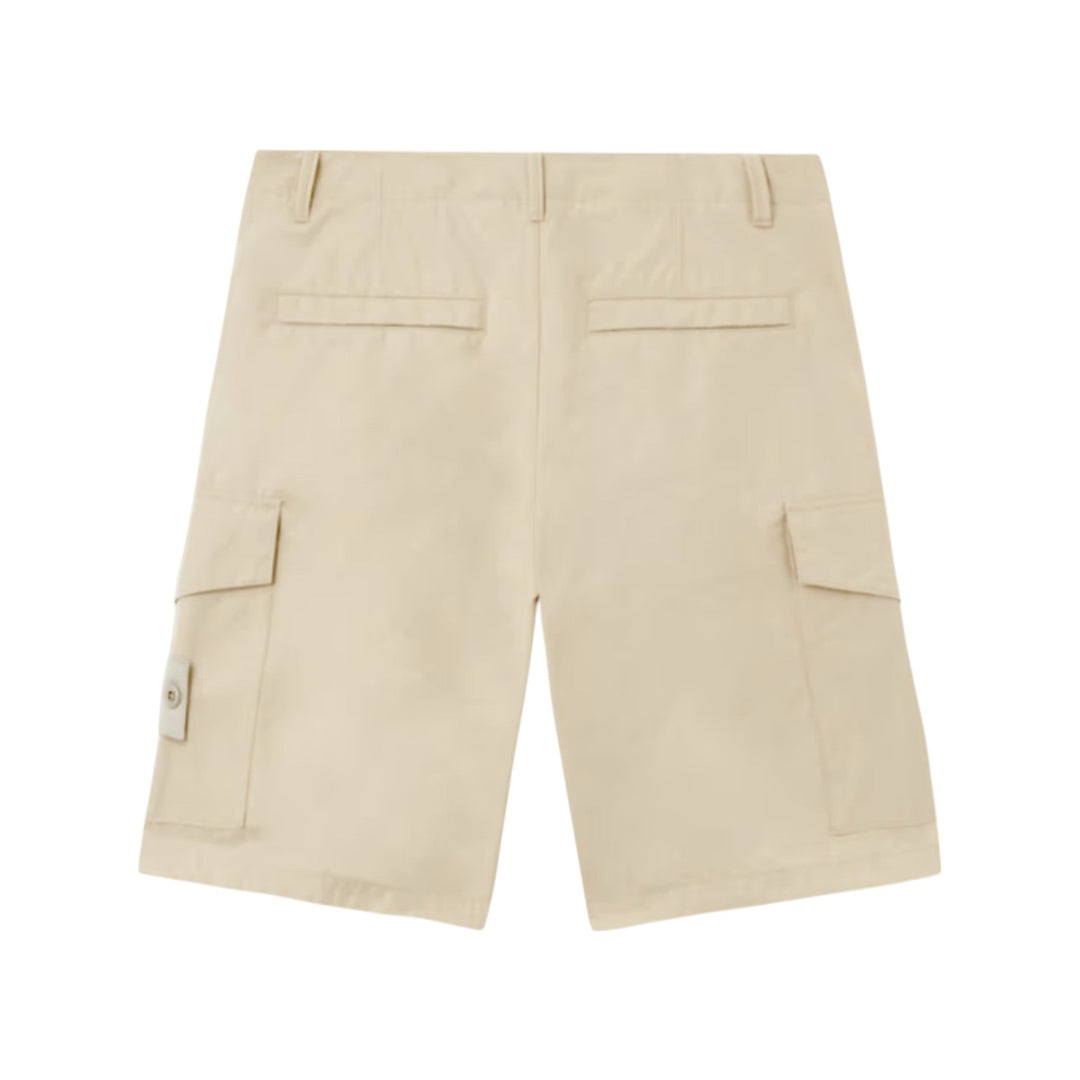 Stone Island Weatherproof Cotton Canvas Beige Ghost Cargo Shorts