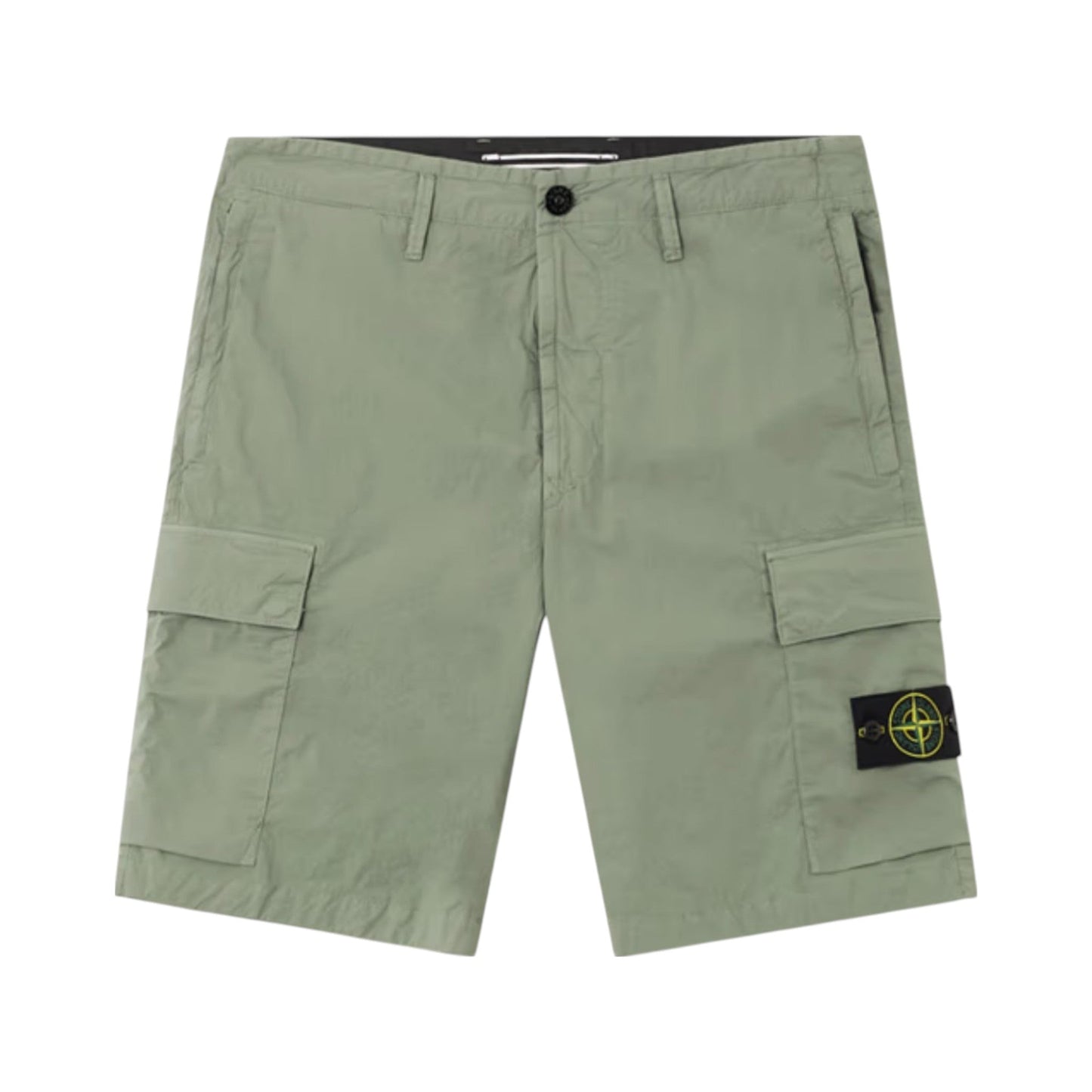 Stone Island Stretch Cotton Tela 'Paracadute' Sage Green Cargo Shorts