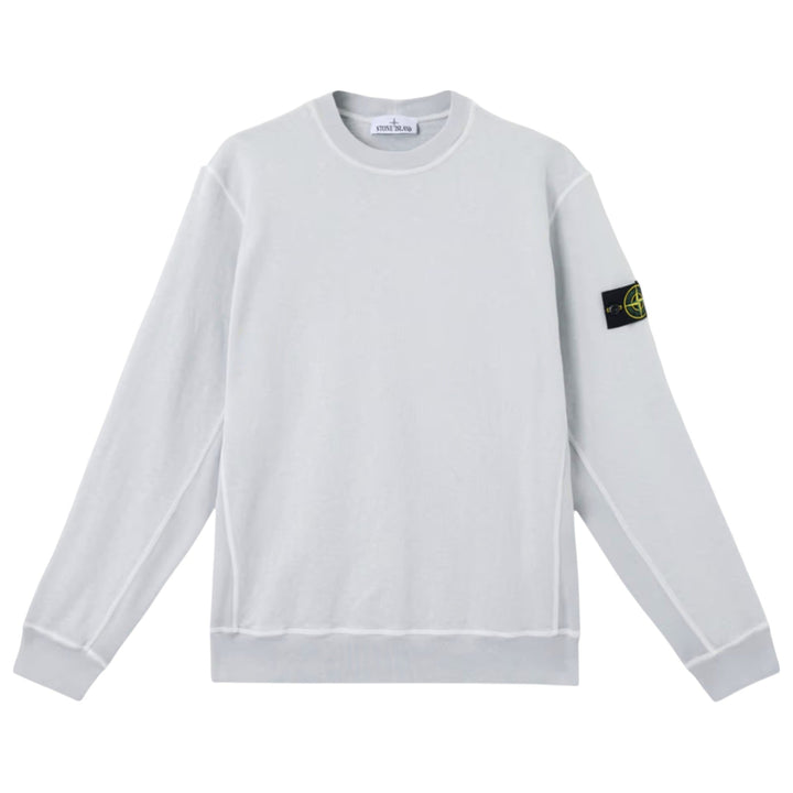 Stone Island  Malfile Fleece 'Old' Effect Pearl Grey Sweatshirt