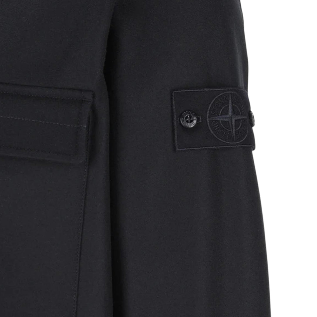 Stone Island Virgin Wool Ghost Black Overshirt