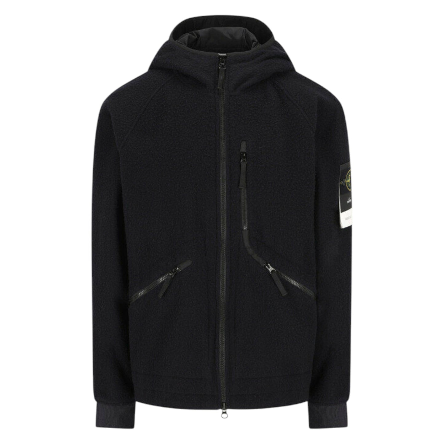 Stone Island Virgin Wool And Nylon Navy Jacket