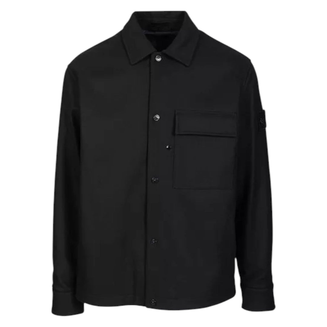 Stone Island Virgin Wool Ghost Navy Overshirt