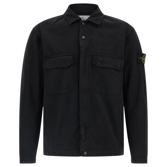 Stone Island Raw Cotton Black Overshirt