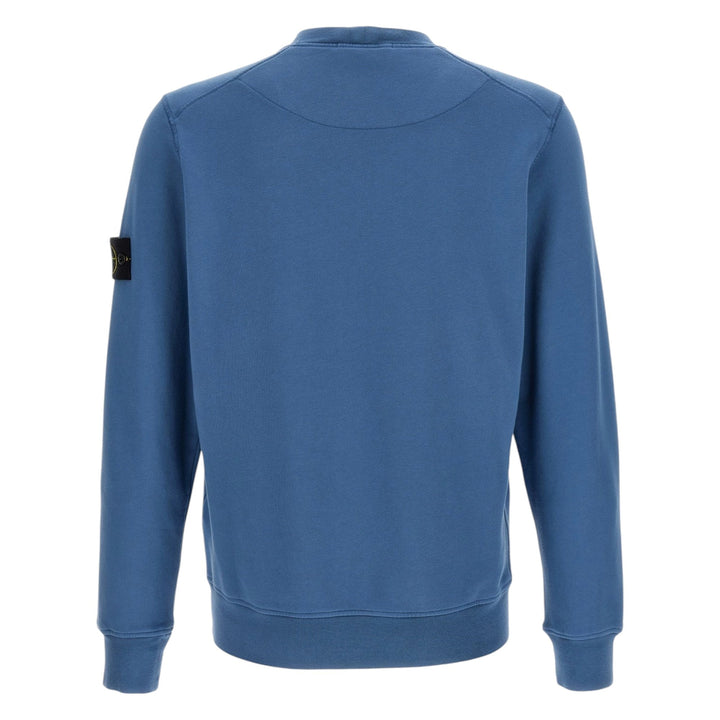 Stone Island Brushed Cotton Blue Sweatshirt