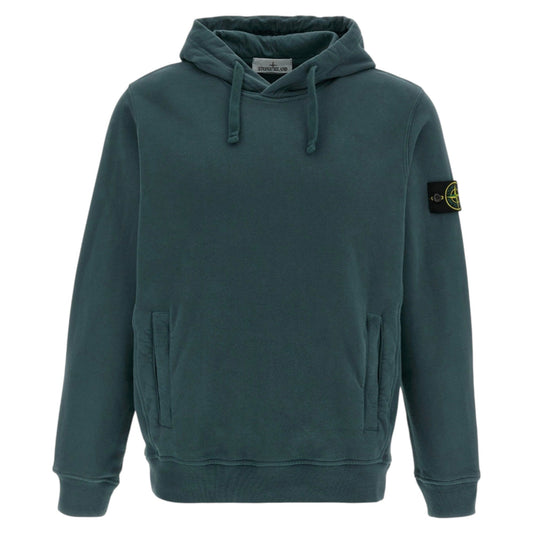 Stone Island Fleece Cotton Teal Green Hoodie