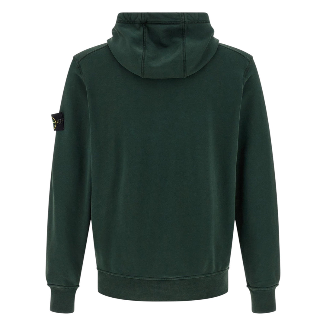 Stone Island Brushed Cotton Dark Green Hoodie