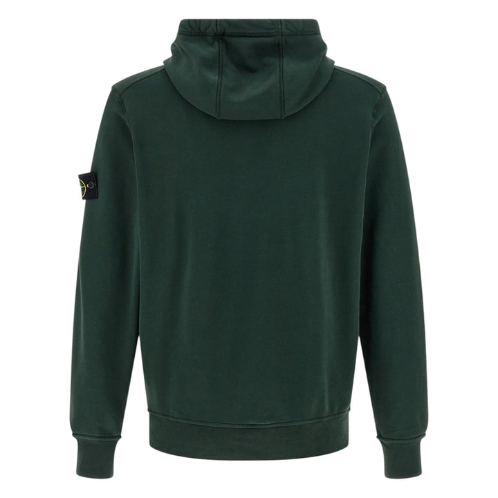 Stone Island Brushed Cotton Dark Green Hoodie