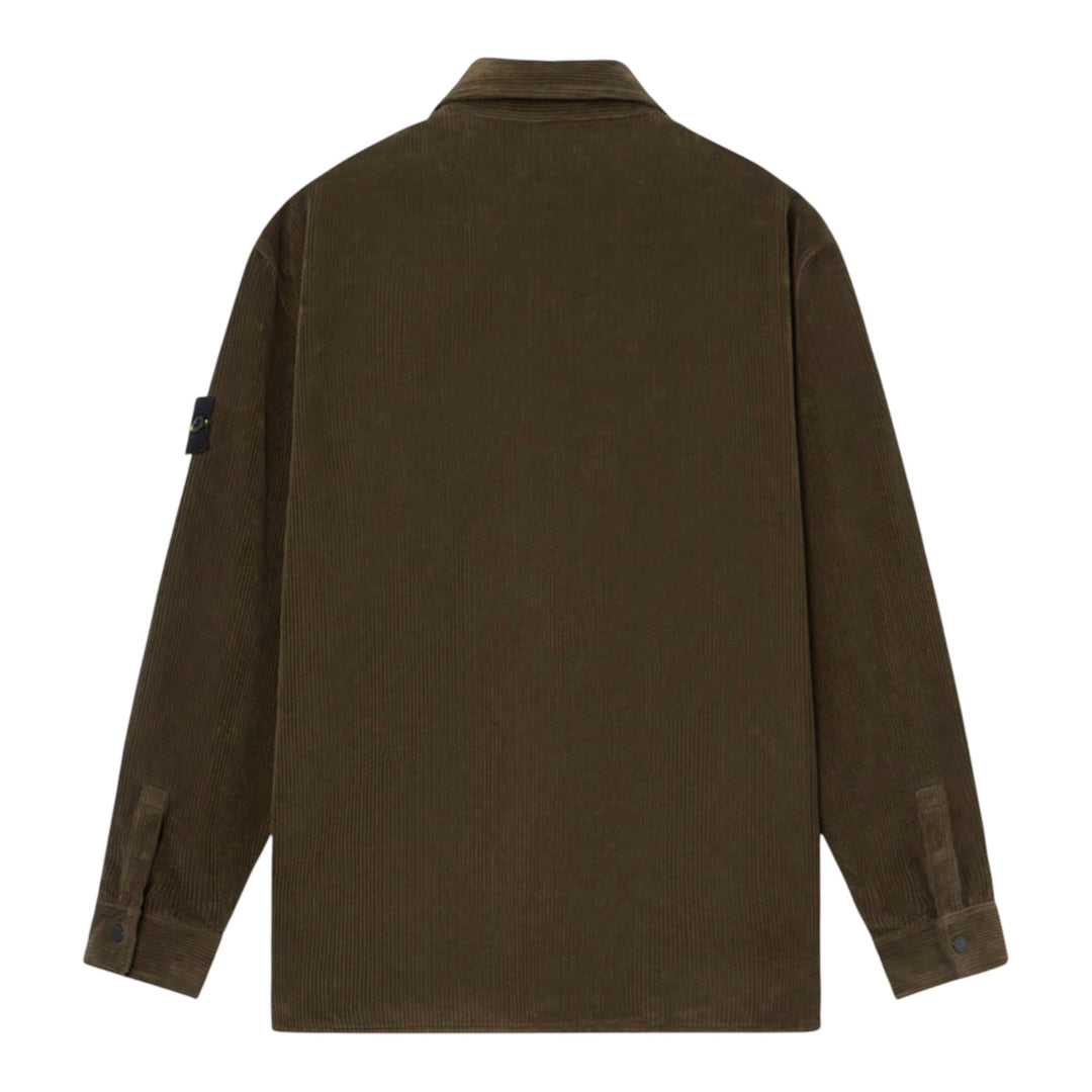 Stone Island Organic Cotton Corduroy 800 Military Green Overshirt