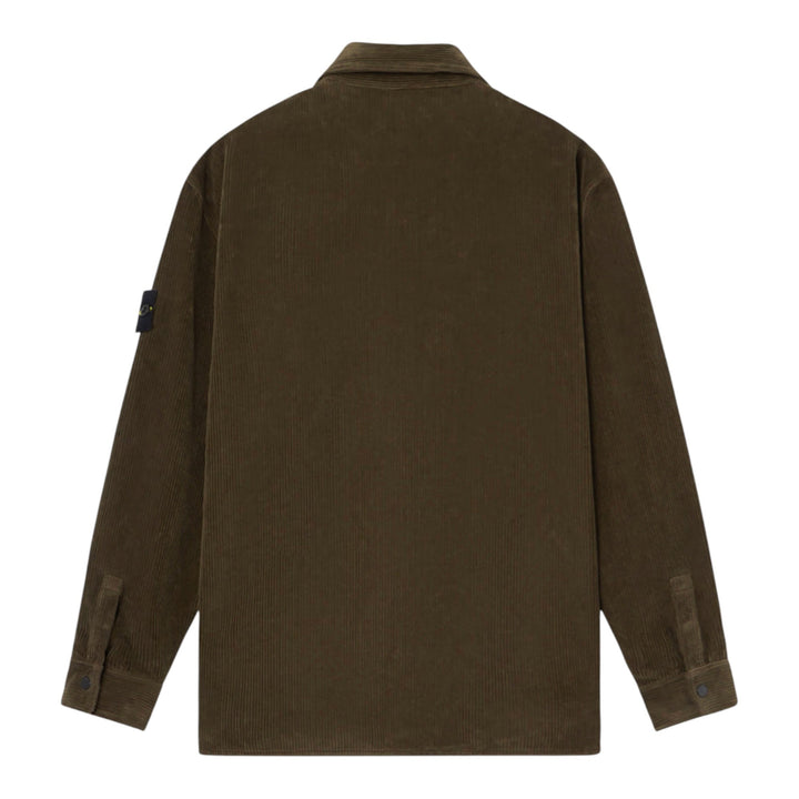 Stone Island Organic Cotton Corduroy 800 Military Green Overshirt